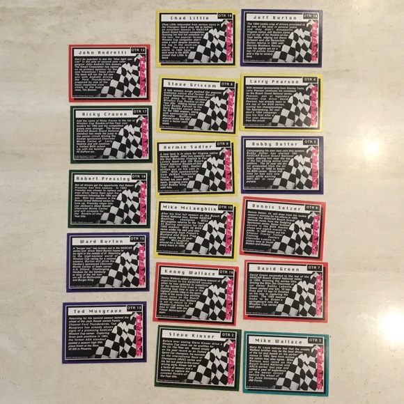 Traks First Run Cards 1995 On The Rise NASCAR Race Cars Drivers Lot Of 17 Card - Picture 2 of 4